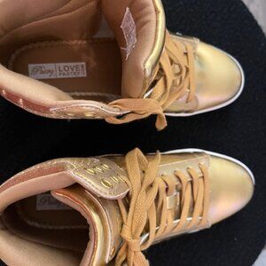 Pastry Pop Tart Sneakers, Size 9 in Gold color